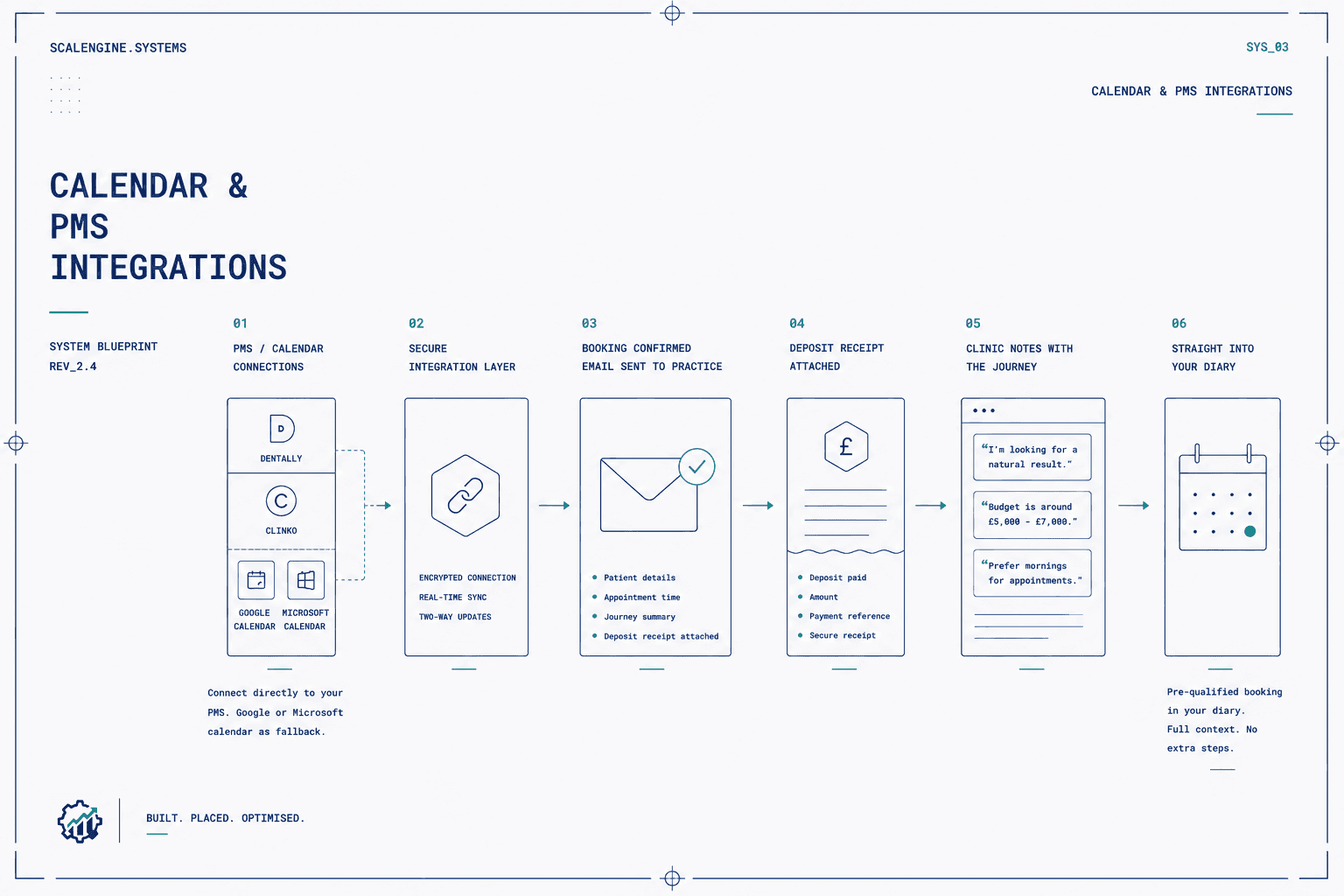Calendar & PMS Integrations — system blueprint